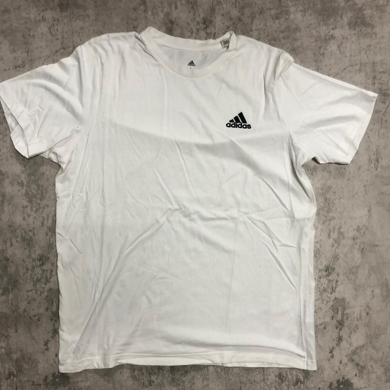 Adidas White Adidas T-shirt with black logo #adidas Size US L / EU 52-54 / 3 - 1 Thumbnail