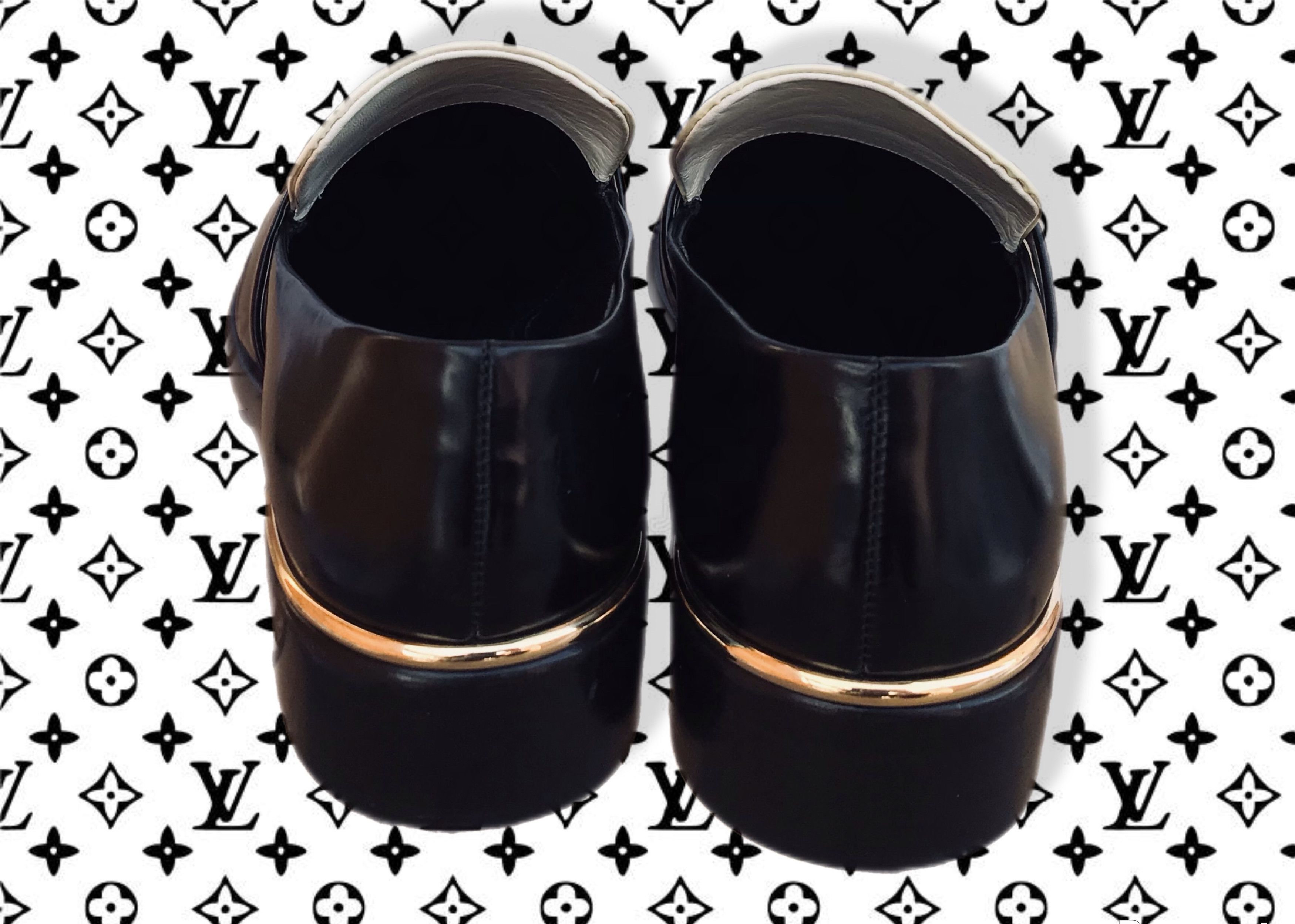 Louis Vuitton Louis Vuitton Loafers Black White Slip On Flats Leather Size US 7.5 / IT 37.5 - 4 Thumbnail