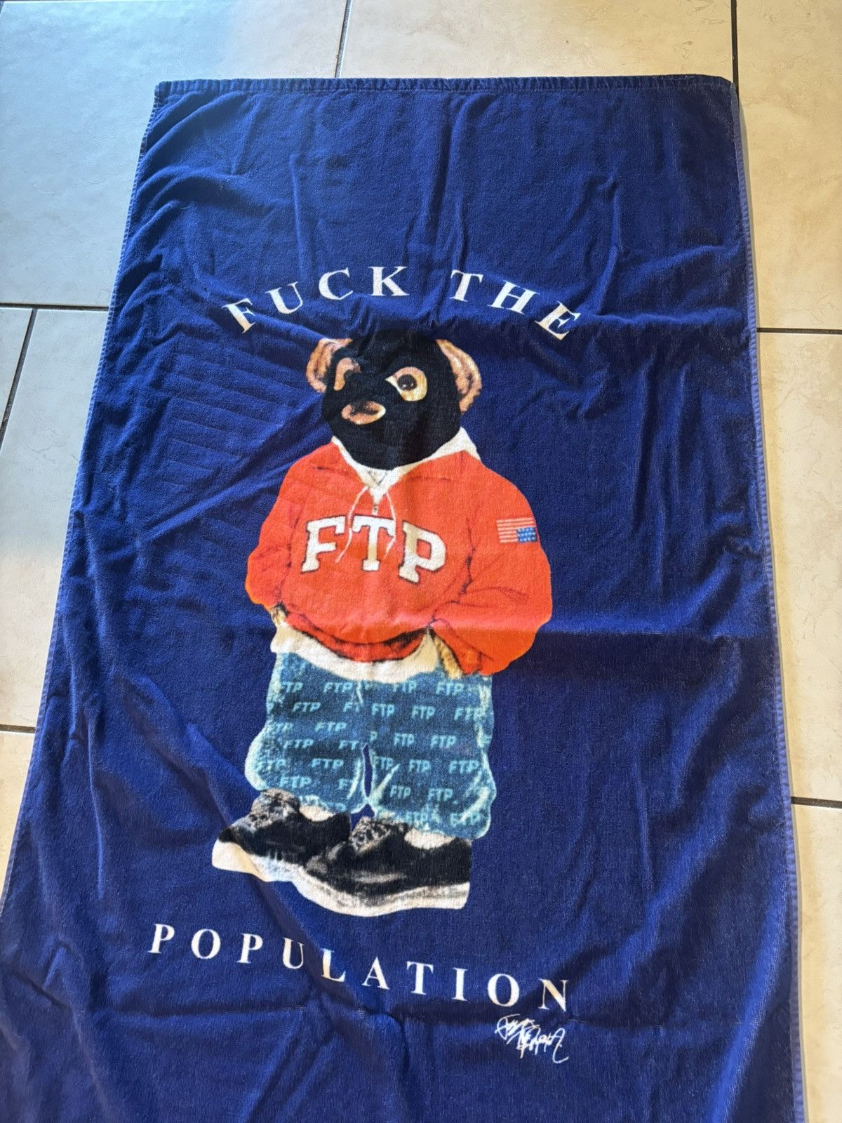 Fuck The Population FTP Bear Towel Size ONE SIZE - 2 Thumbnail
