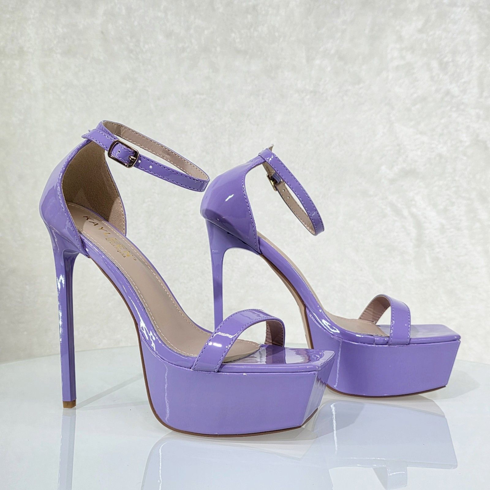Other Tinks Lilac Purple Slim Stiletto Platform High Heels Ankle S Size US 8 / IT 38 - 5 Thumbnail