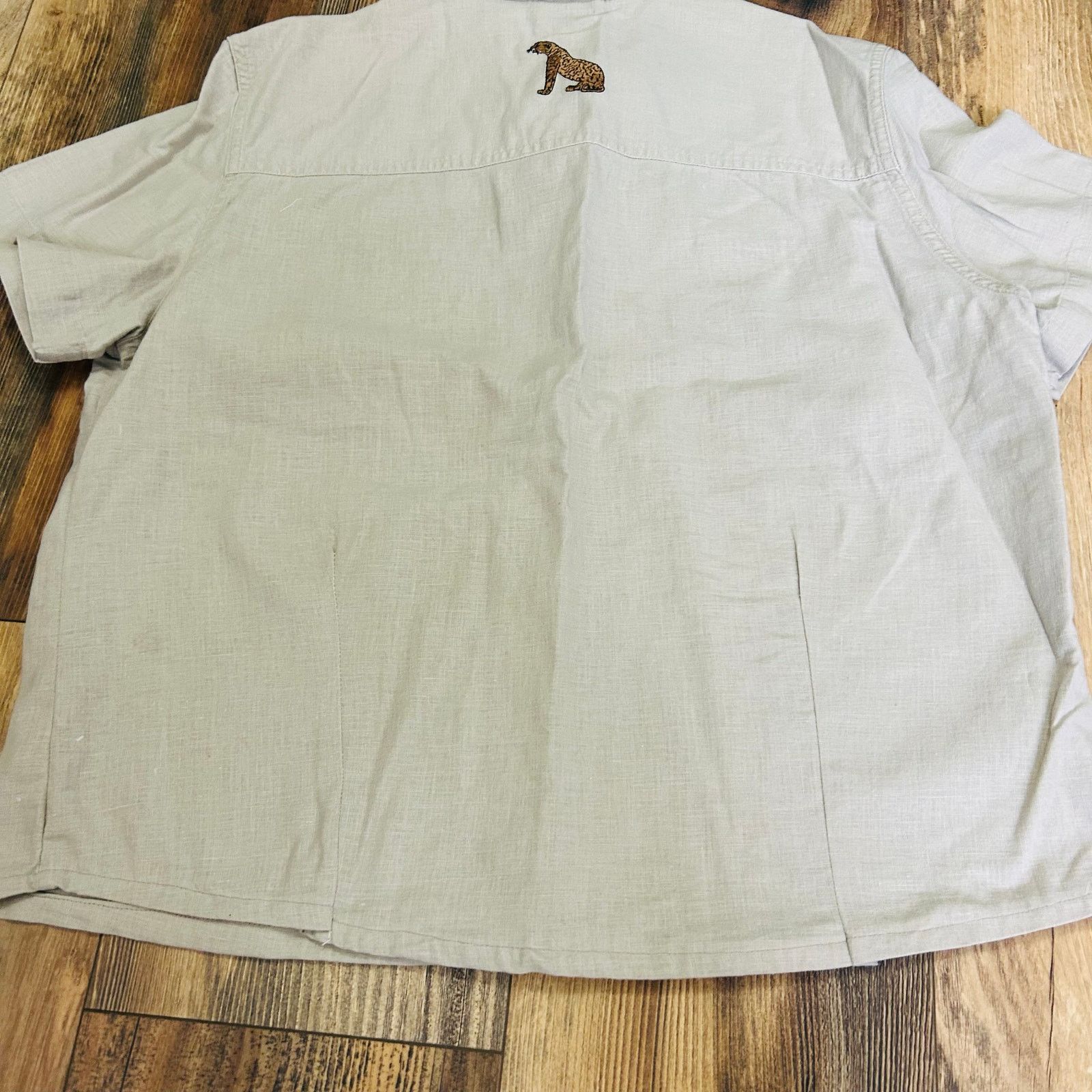 Cabin Creek × Vintage Vintage Safari Shirt Button Up Linen Animal Print Rhinestone Size L / US 10 / IT 46 - 5 Thumbnail