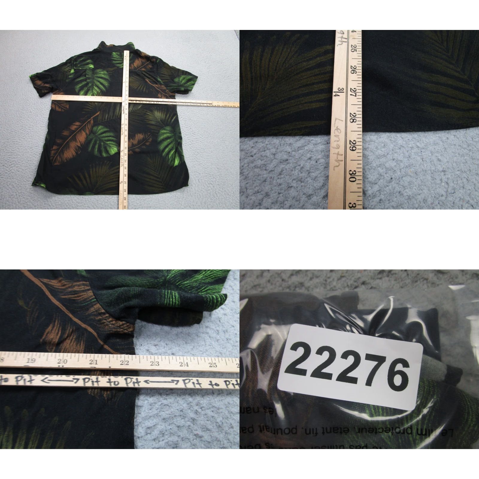 Deus Ex Machina Deus ex Machina Shirt Mens M Black Rayon Button Front Hawaiian Palm Leaf Floral Short Sleeve Casual Travel Size US M / EU 48-50 / 2 - 8 Thumbnail