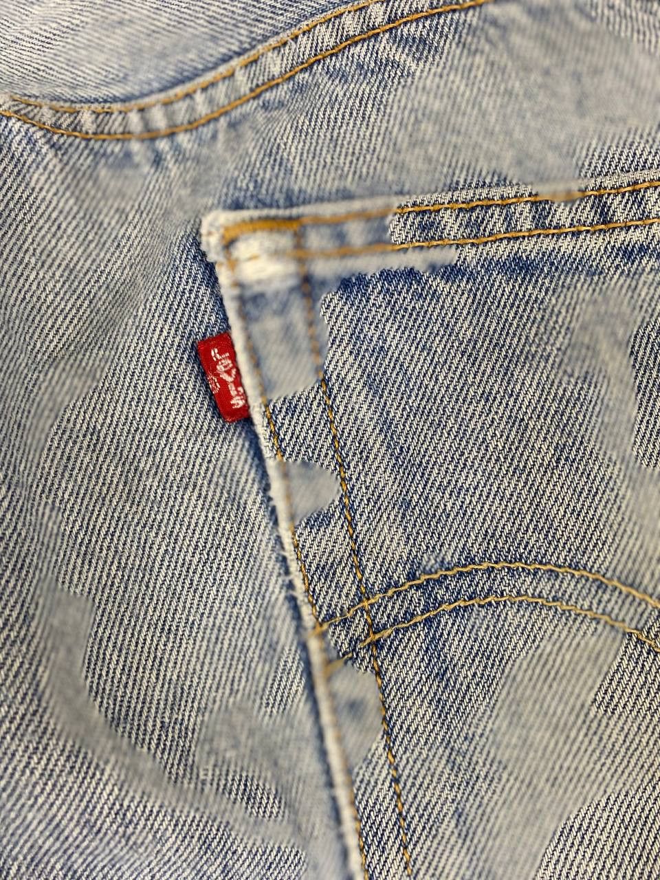 Levi's vintage levis 501xx distressed denim nice design Size US 44 / EU 60 - 4 Thumbnail
