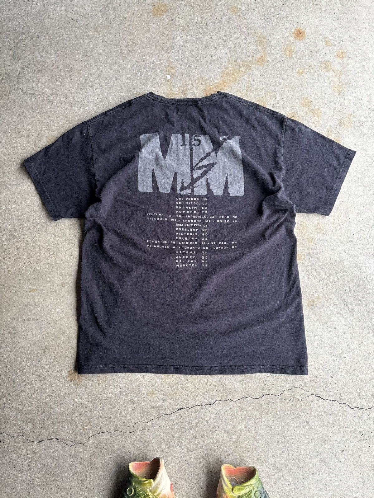 Band Tees Crazy Marilyn Manson Faded Black Grunge Punk Tour Tee Size US L / EU 52-54 / 3 - 2 Thumbnail