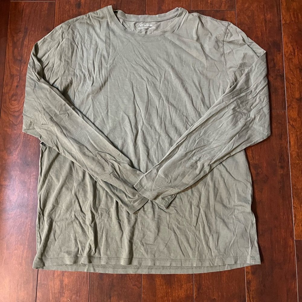 Vince Vince Men's Olive Green Cotton Shirt Size US L / EU 52-54 / 3 - 1 Thumbnail