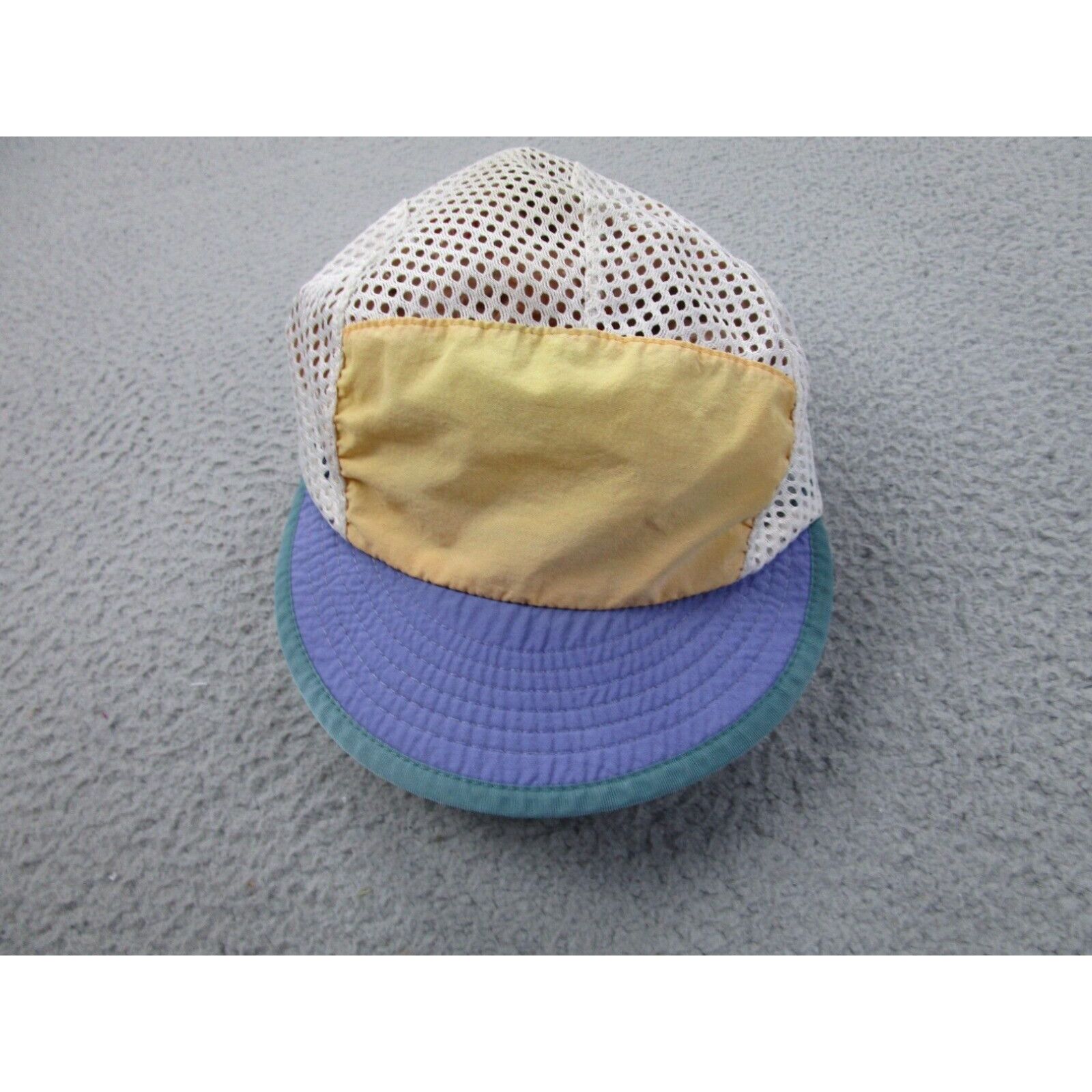 image of Vintage Patagonia Hat Duck Bill Cap Strap Back Mesh White Yellow Blue Usa, Men's