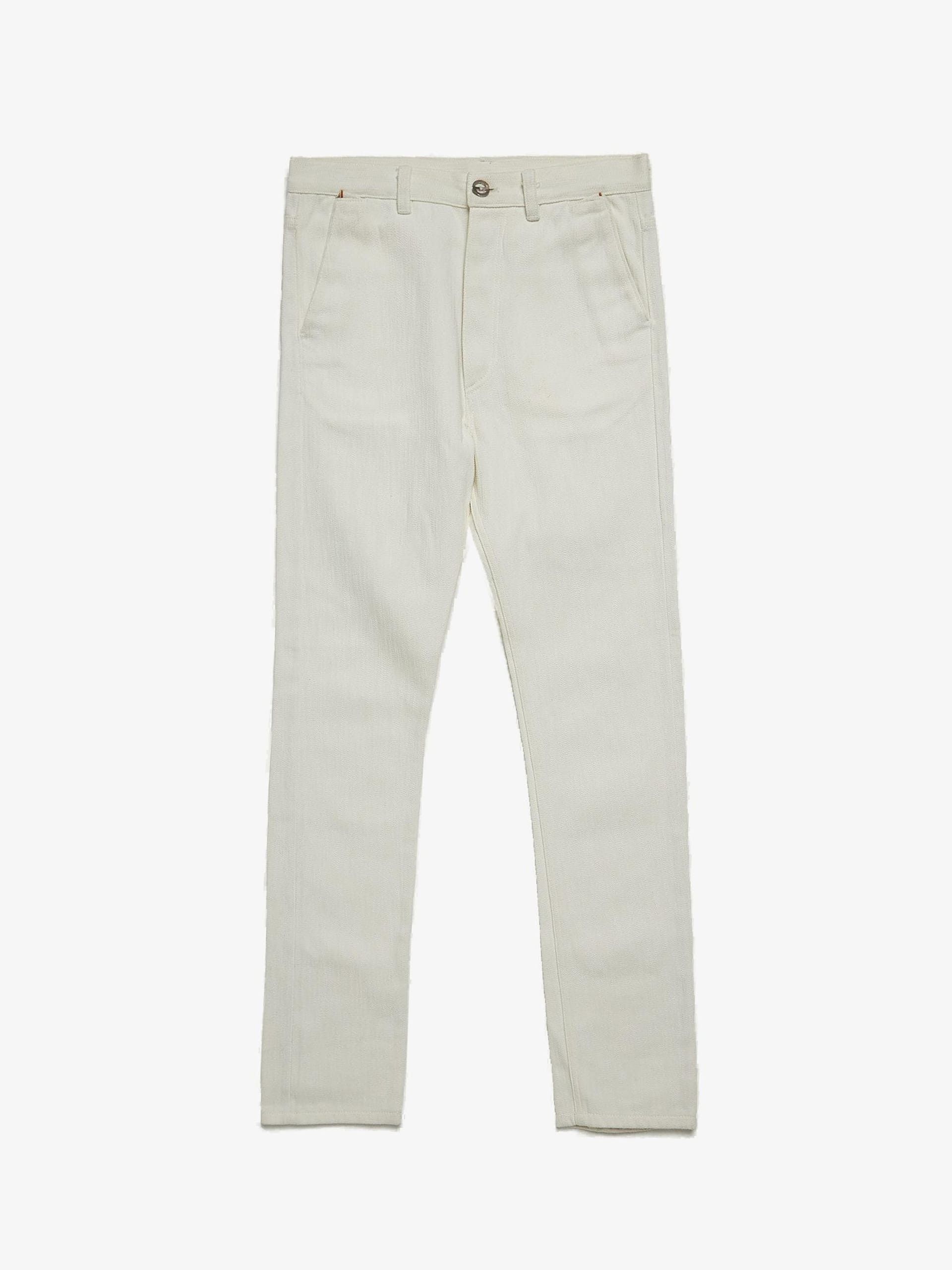 image of Deepti White Slim Cotton Blend Pants, Men's (Size 32)