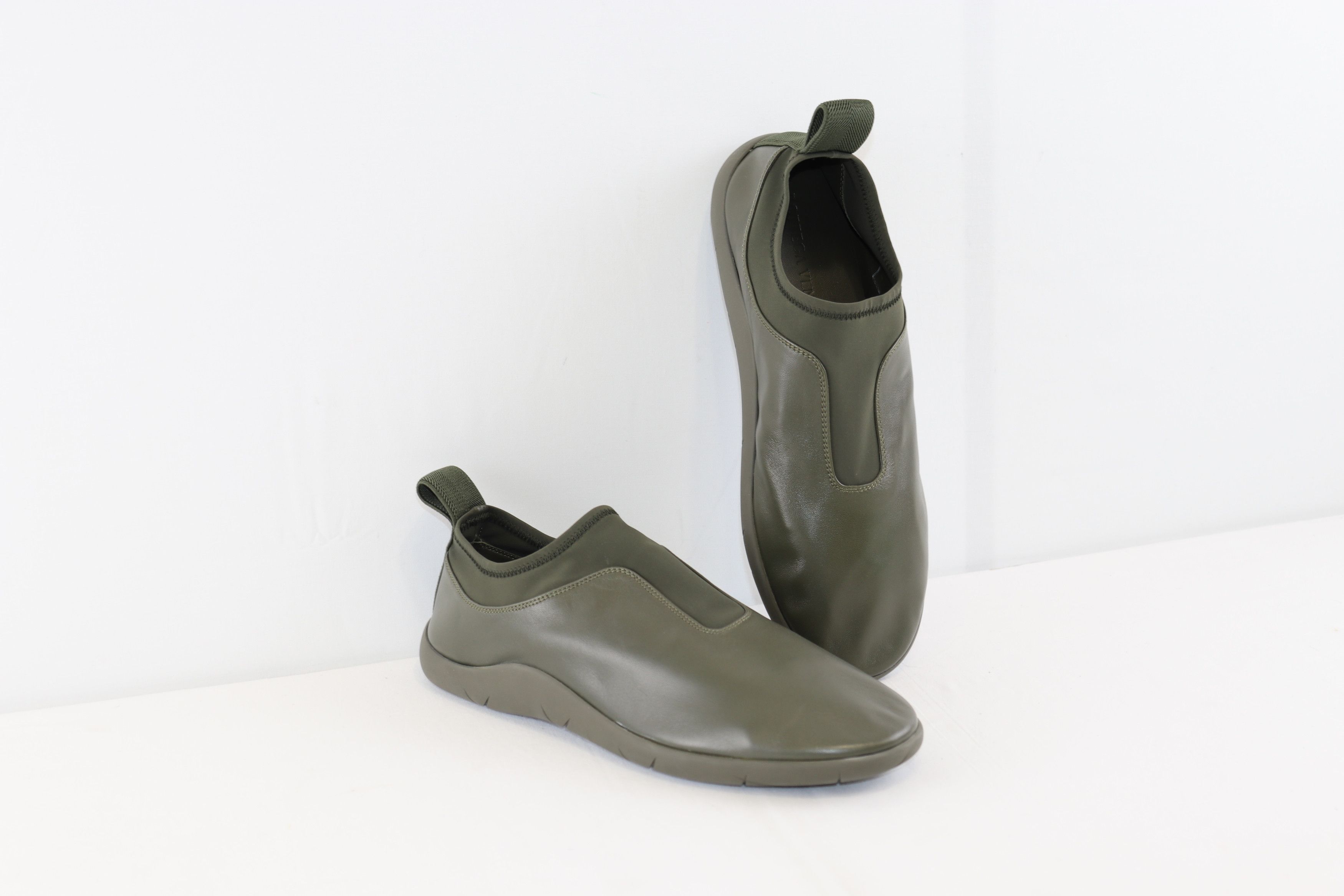 Bottega Veneta o1rshd1 Lagoon Nappa/Antares Fabric Sneakers in Seaweed Size US 8 / EU 41 - 8 Thumbnail