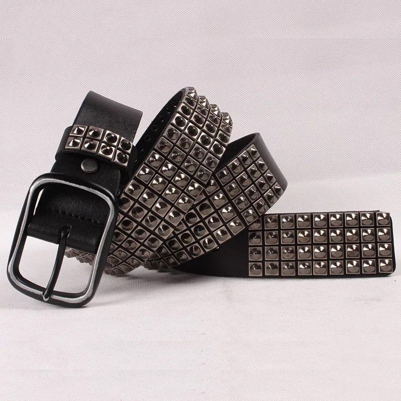 Leather Punk Studded Leather Belt Size ONE SIZE - 1 Thumbnail