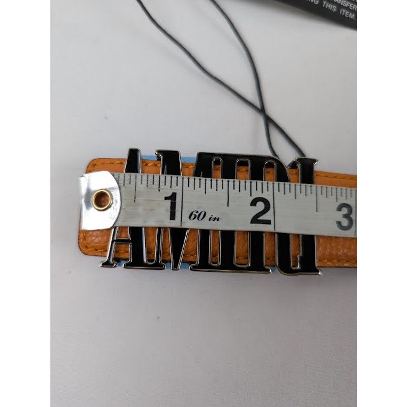 Amiri o1rshd1 Q:2 / Size: 95 / Pebbled Amiri Belt in Orange Size 38 - 7 Thumbnail