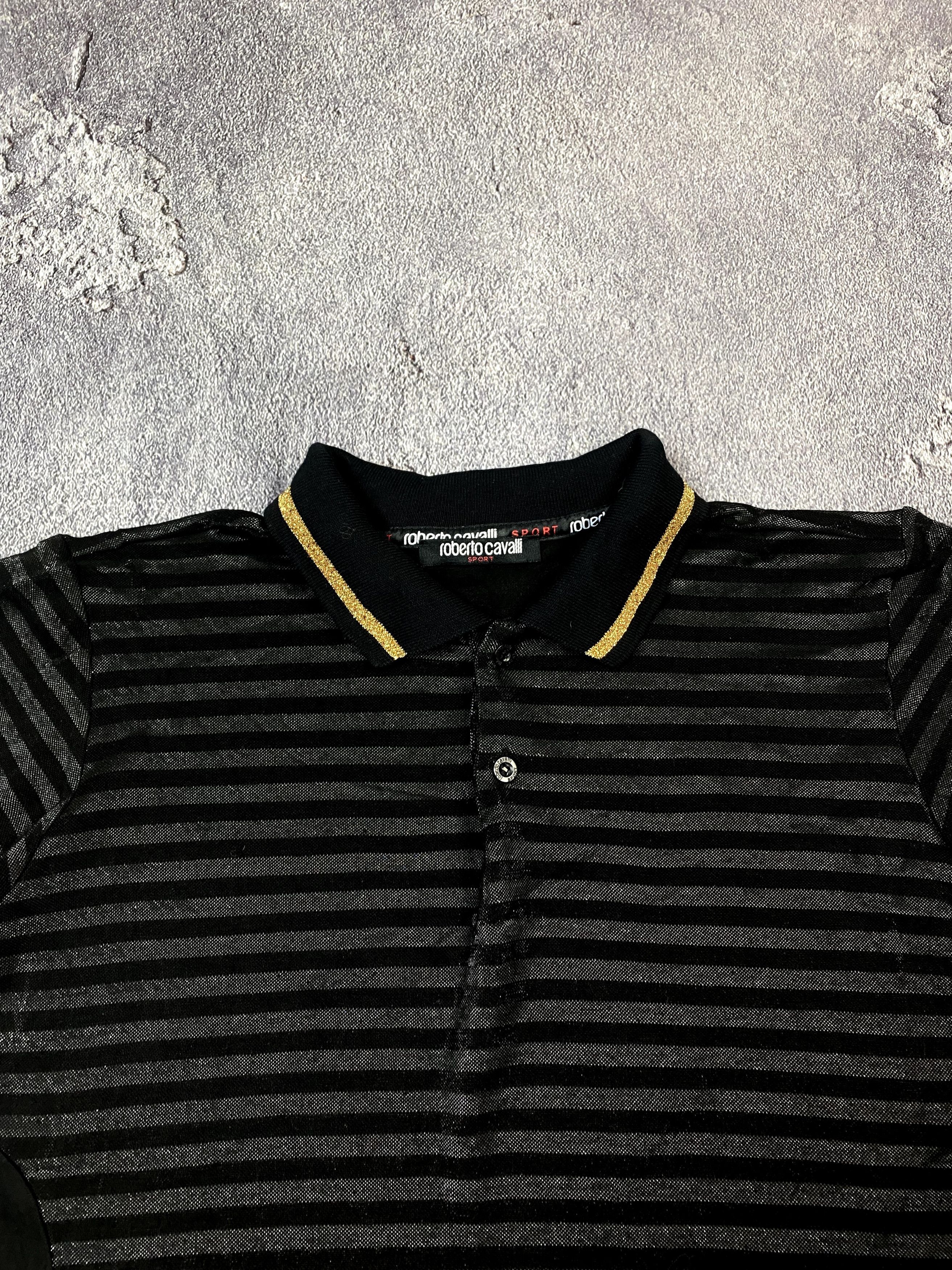 Just Cavalli × Roberto Cavalli Roberto Cavalli Sport Ladies Stripe Black Polo Size XL / US 12-14 / IT 48-50 - 4 Thumbnail