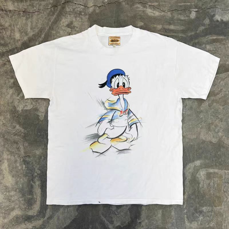 Japanese Brand White retro cartoon duck print t-shirt Size US M / EU 48-50 / 2 - 1 Thumbnail