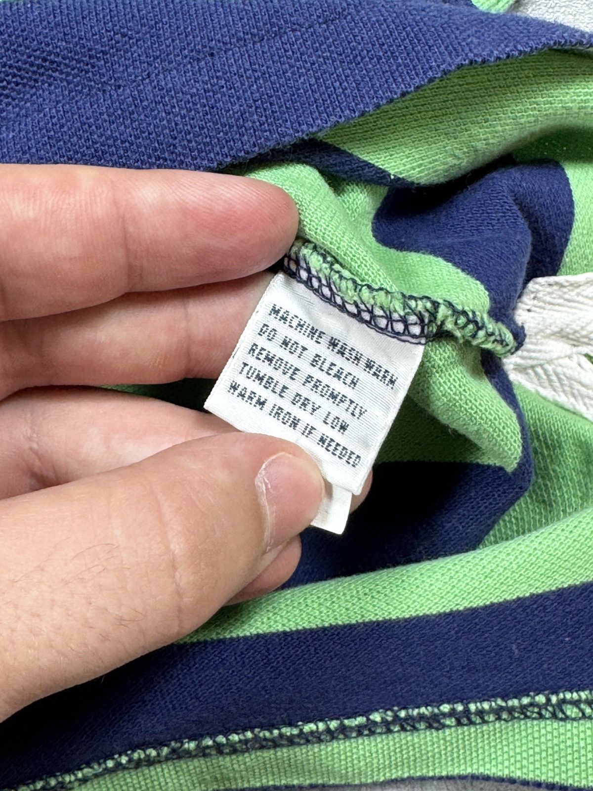 Polo Ralph Lauren × Ralph Lauren × Vintage Vintage Polo Ralph Lauren Striped Polo T-Shirt blue green Size US XL / EU 56 / 4 - 10 Thumbnail