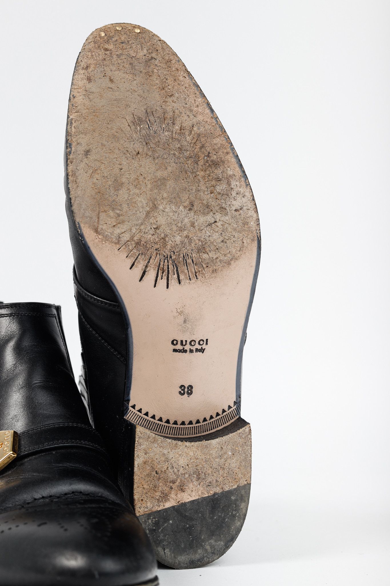 Gucci Gucci Worsh Black Leather Buckled Ankle Boots Size US 7.5 / IT 37.5 - 5 Thumbnail