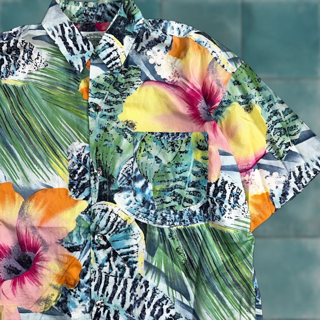 Jams World VINTAGE Jams World Tropicana Floral Men's Hawaiian Button Large Shirt USA Made Size US L / EU 52-54 / 3 - 1 Thumbnail