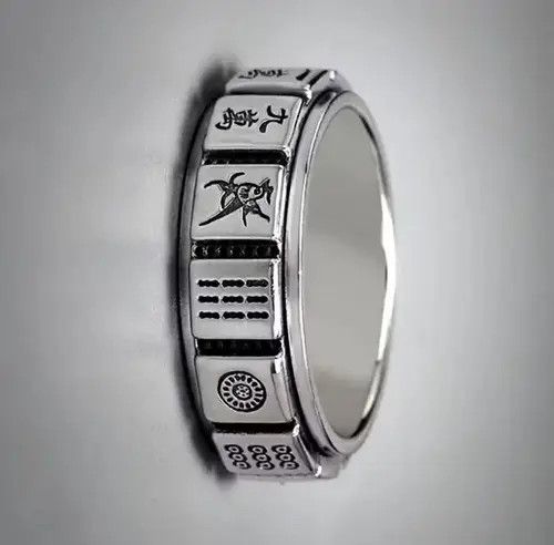 Other Vintagese Traditional Mahjong Game Silver Ring Rare Size ONE SIZE - 3 Thumbnail