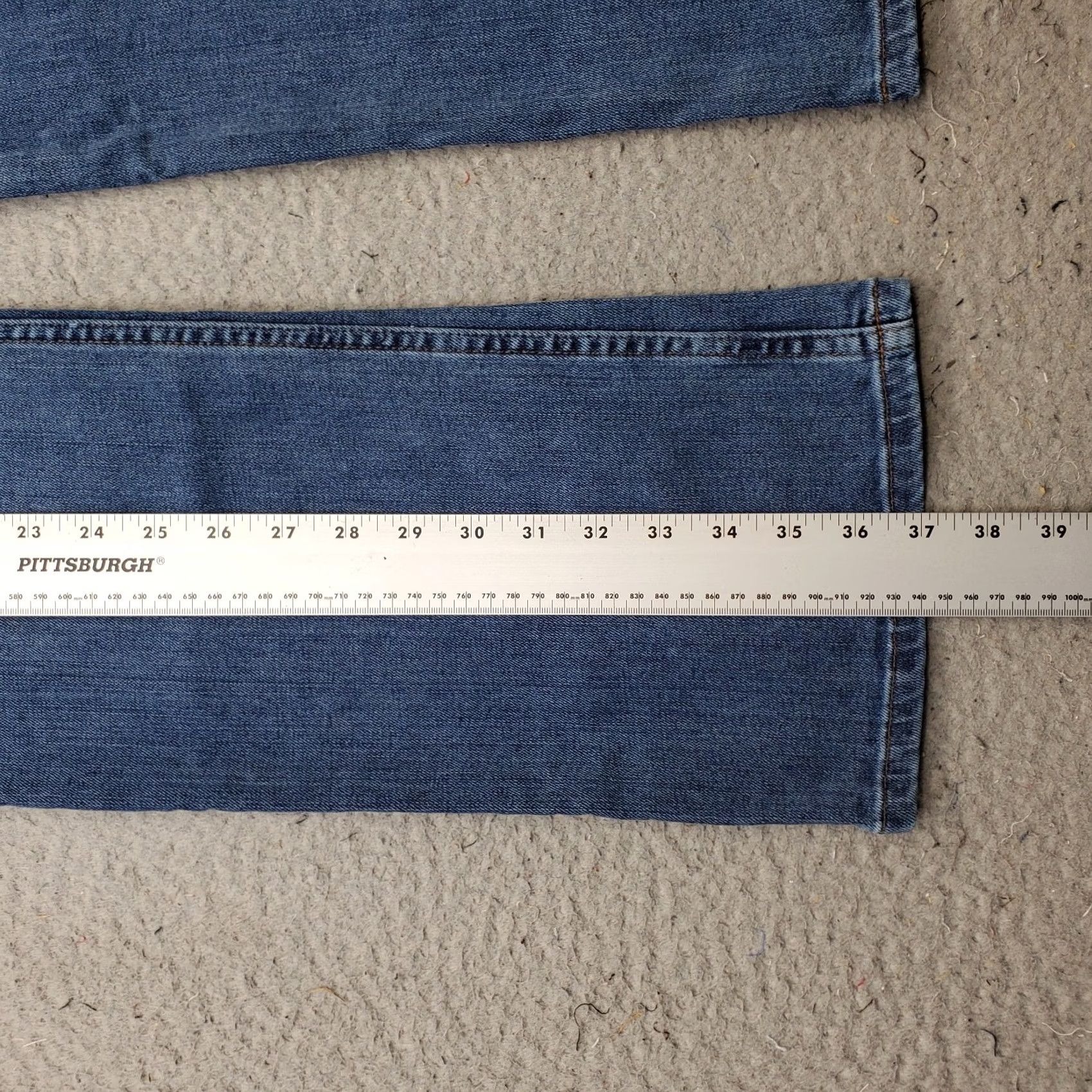 Harley Davidson Harley-Davidson Women Petite 10P Blue Denim Straight-Leg Jeans Motorcycle Stretch Denim Shirt/Hoodie Hat Size 32" / US 10 / IT 46 - 3 Thumbnail