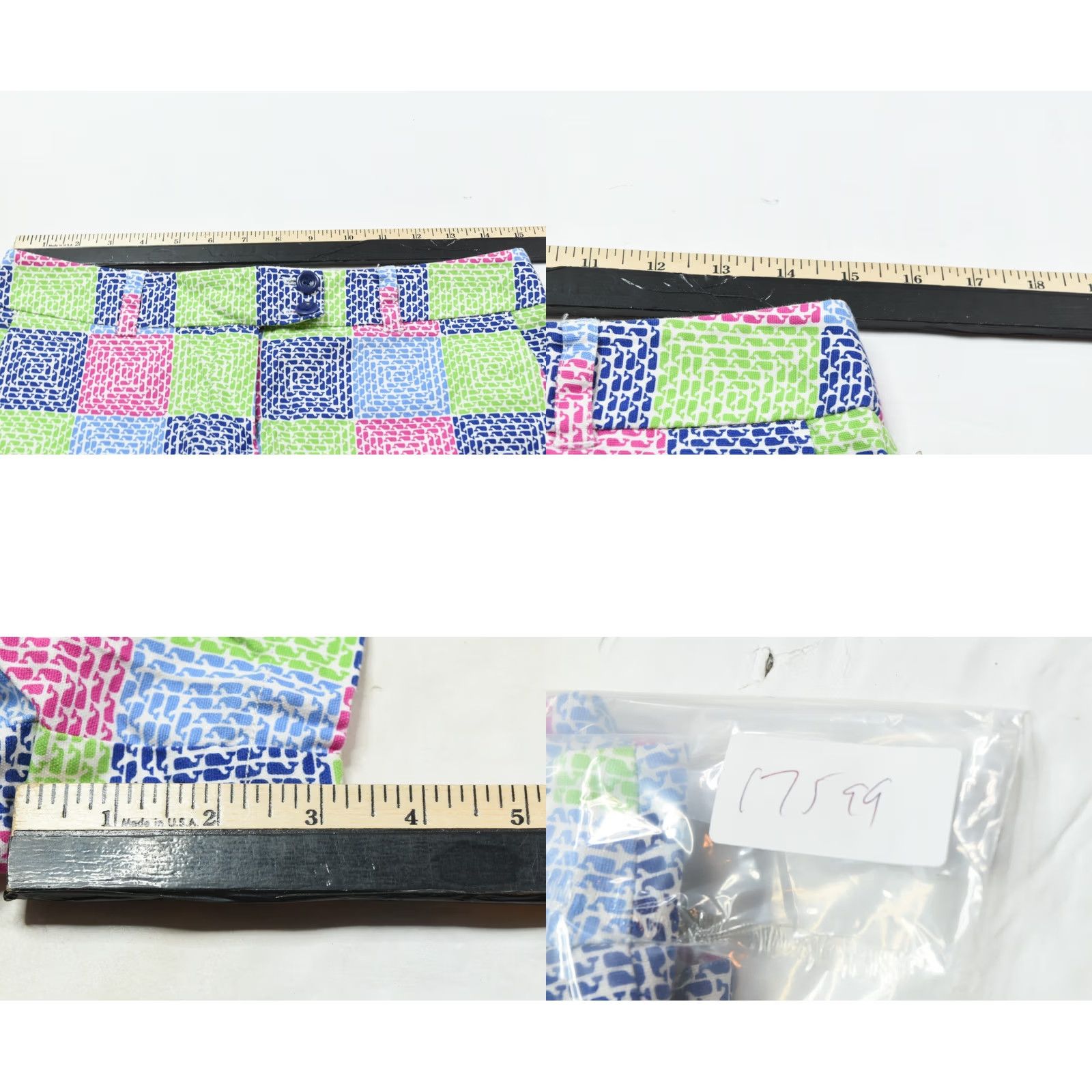 Vineyard Vines Vineyard Vines Patchwork Print Shorts Womens 4 Whale Cotton Classic Preppy Size 27" / US 4 / IT 40 - 8 Thumbnail