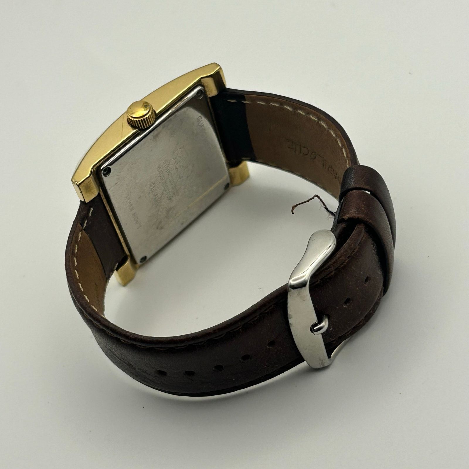 Guess Guess Gold Crystal-encrusted Bezel Brown Leather Watch Size ONE SIZE - 5 Thumbnail
