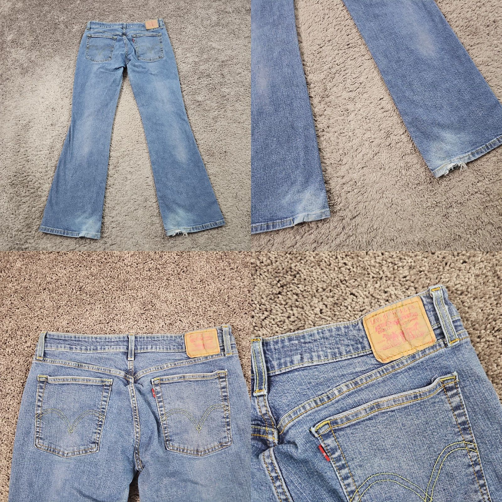 Levi's Levi's Jeans Womens 11 Bootcut Distressed Stretch Medium Wash 30x31 Blue Denim Cotton Spandex Regular Vintage: No - Mens/Womens? Size 30" / US 8 / IT 44 - 8 Thumbnail