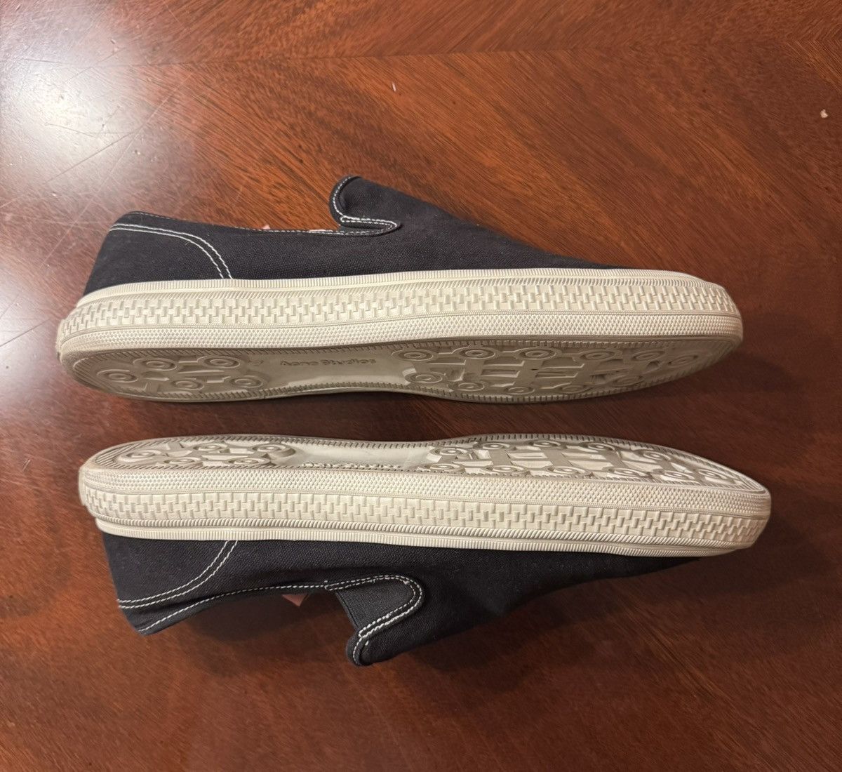 Acne Studios Acne Studios Black Canvas Slip-on Sneakers Size US 12 / EU 45 - 4 Thumbnail