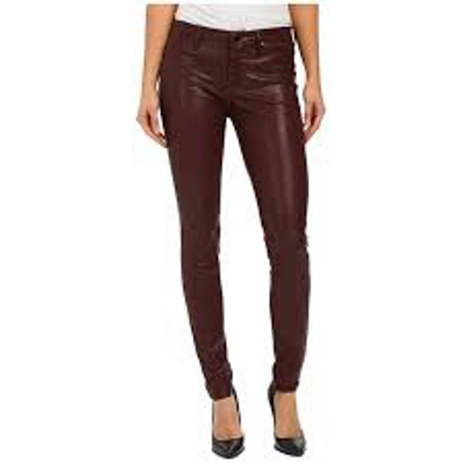 BLANKNYC Blank NYC Faux Vegan Leather Oxblood Brown Skinny Jean Pant Size 28" / US 6 / IT 42 - 1 Thumbnail
