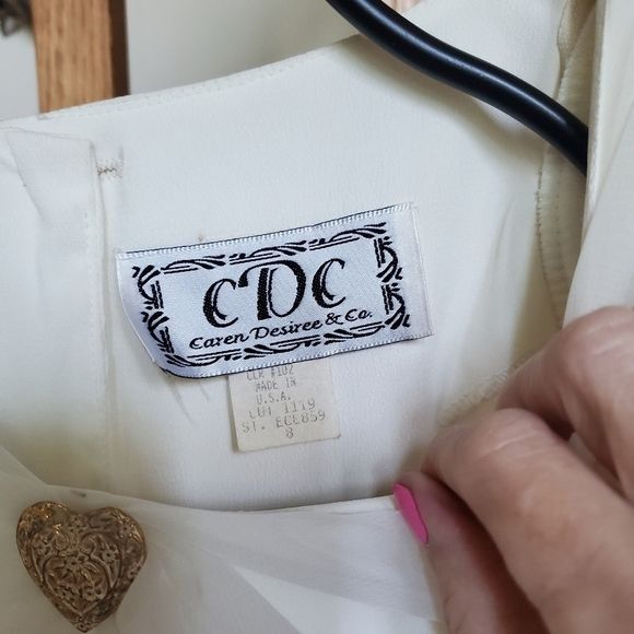 Designer Caren Desiree & Co. Ivory Embellished Event Short Slv Elegan Size M / US 6-8 / IT 42-44 - 4 Thumbnail