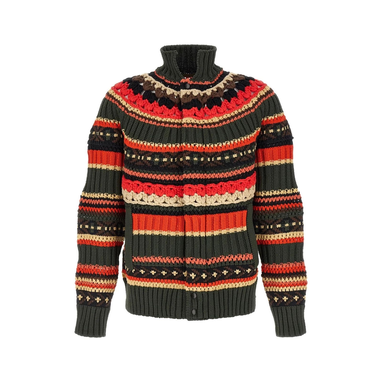 Sacai Kaws Jacquard cardigan | Grailed
