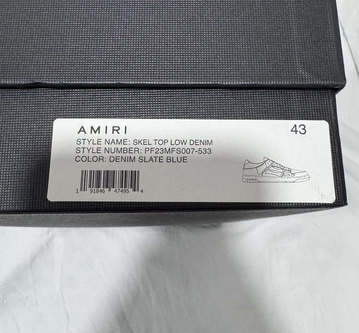 Amiri AMIRI White & Denim-Style Low-Top Sneakers Size US 10 / EU 43 - 6 Thumbnail