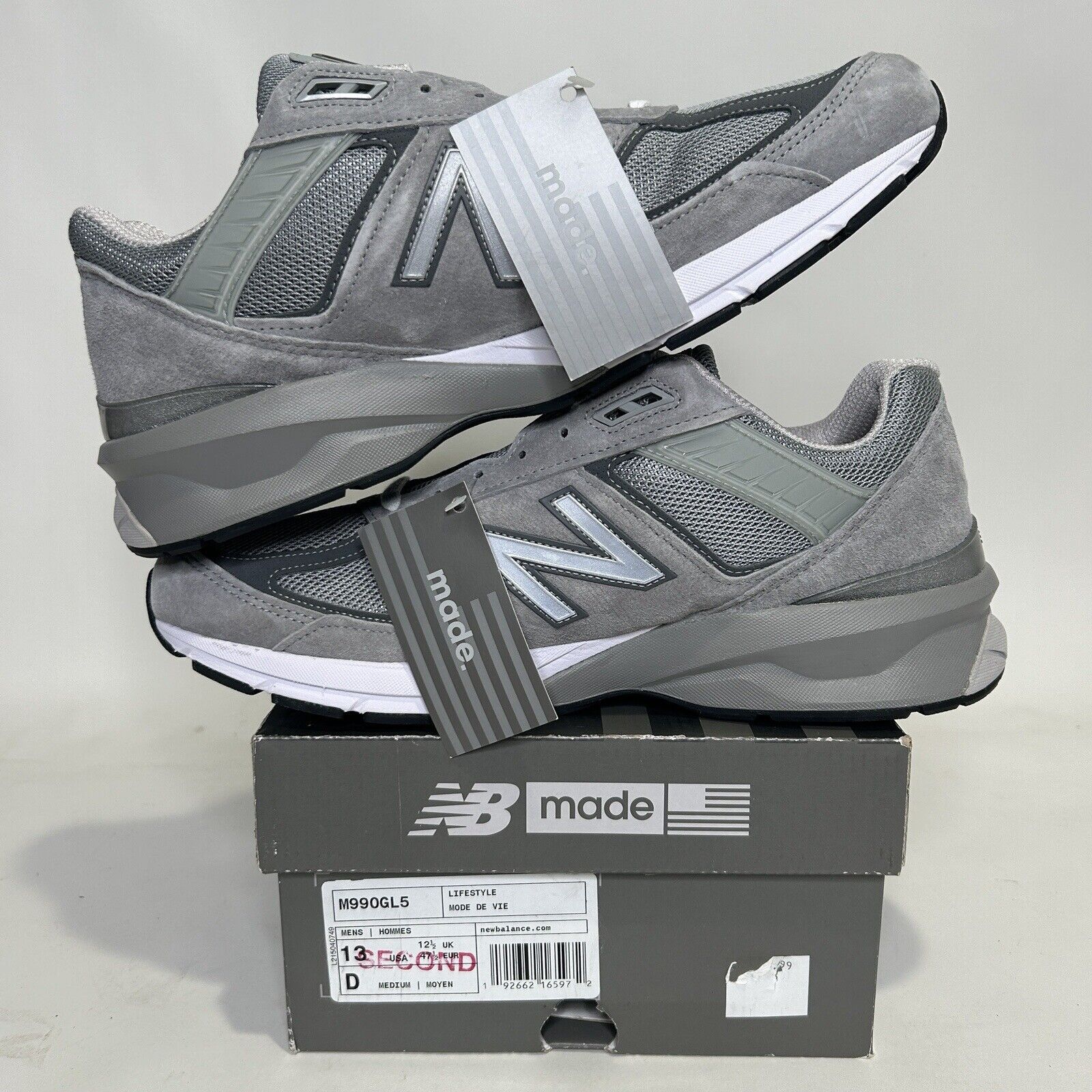 New Balance New Balance 990v5 Made in USA “Grey White” 2024 Size US 13 / EU 46 - 3 Thumbnail
