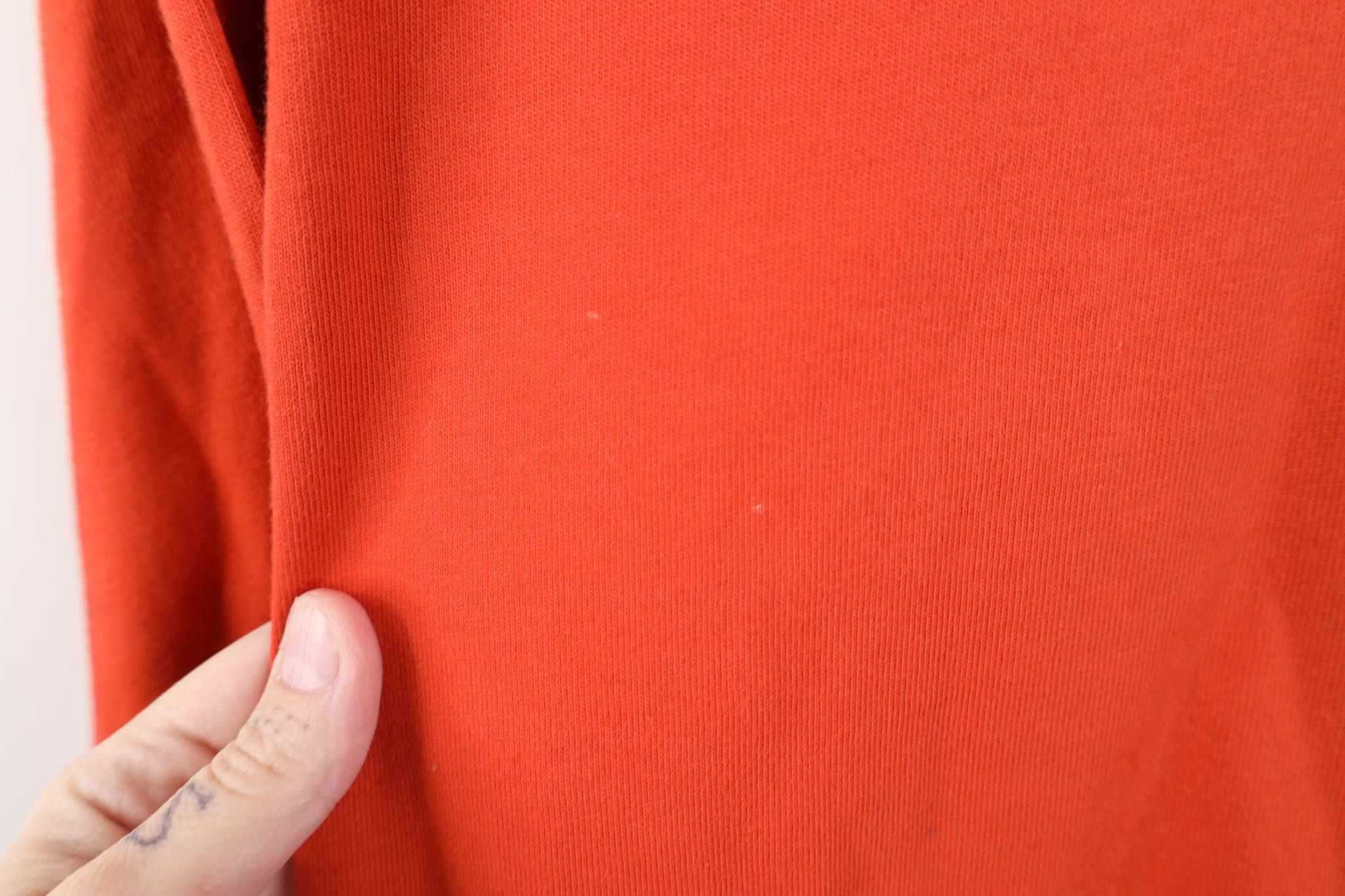 Vintage Vintage 90s Streetwear Cotton Knit Turtleneck T-Shirt Orange Size US L / EU 52-54 / 3 - 5 Thumbnail
