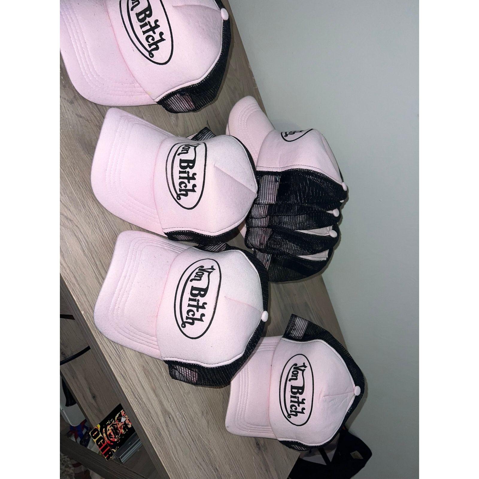 Vintage Y2K Von B*tch Pink Trucker Hat Headwear Designer Spoof OS Size ONE SIZE - 8 Thumbnail