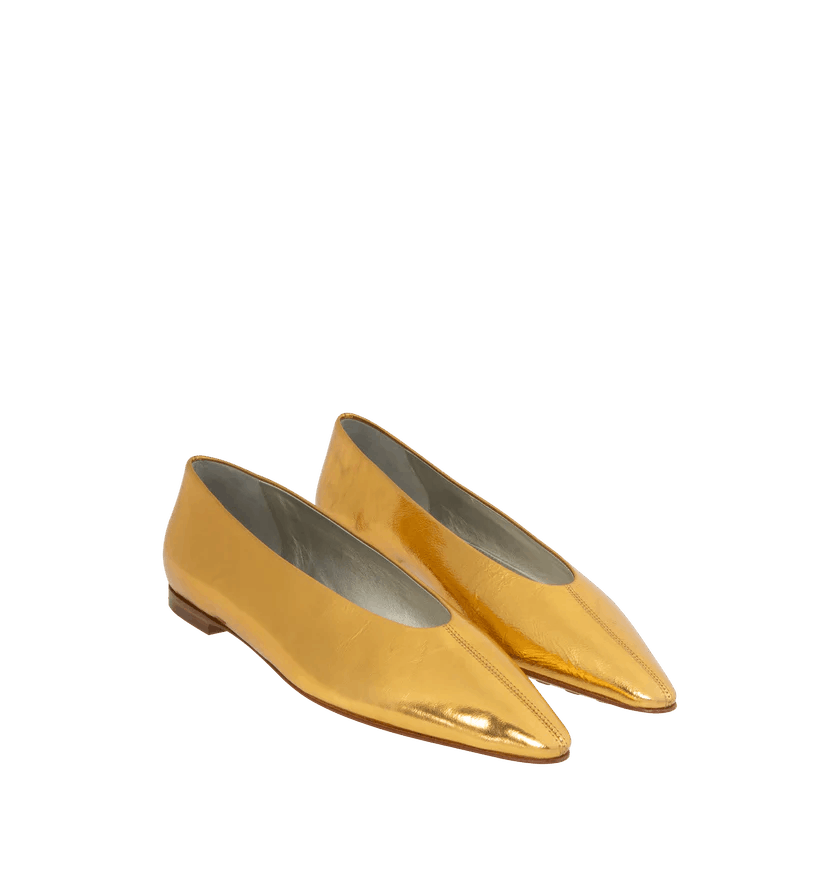 Bottega Veneta o1h1sh10526 Sofia Ballerina in Golden Size US 8 / IT 38 - 3 Thumbnail