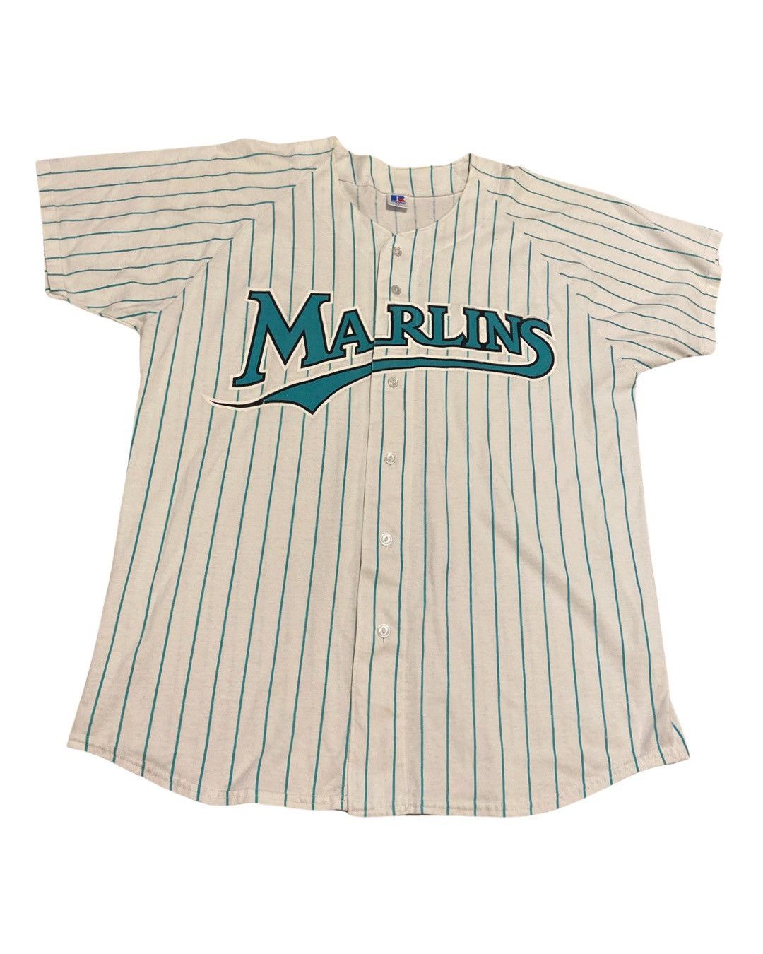 ThingsIBuyForYou Florida Marlins Vintage Russell Athletic Authentic Baseball Jersey (52)