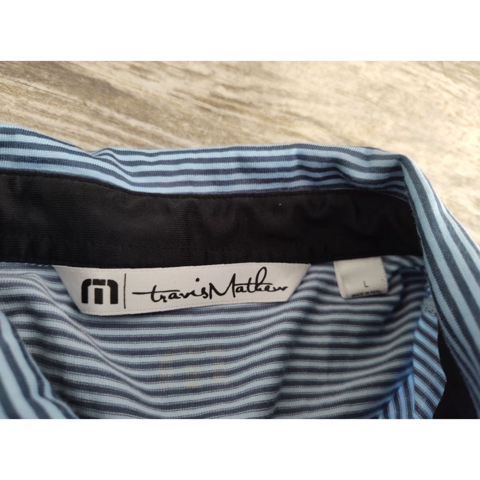 TravisMathew VINTAGE Travis Mathew Polo Shirt Men Large Blue Striped Embroidered Logo Short Sleeve Golf Activewear Size US L / EU 52-54 / 3 - 5 Thumbnail