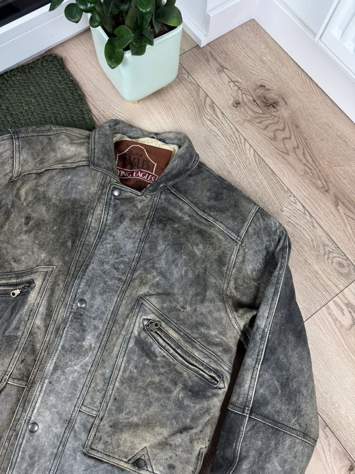 Vintage Flying Eagle Vintage avant garde Japan brand leather jacket Size US L / EU 52-54 / 3 - 4 Thumbnail