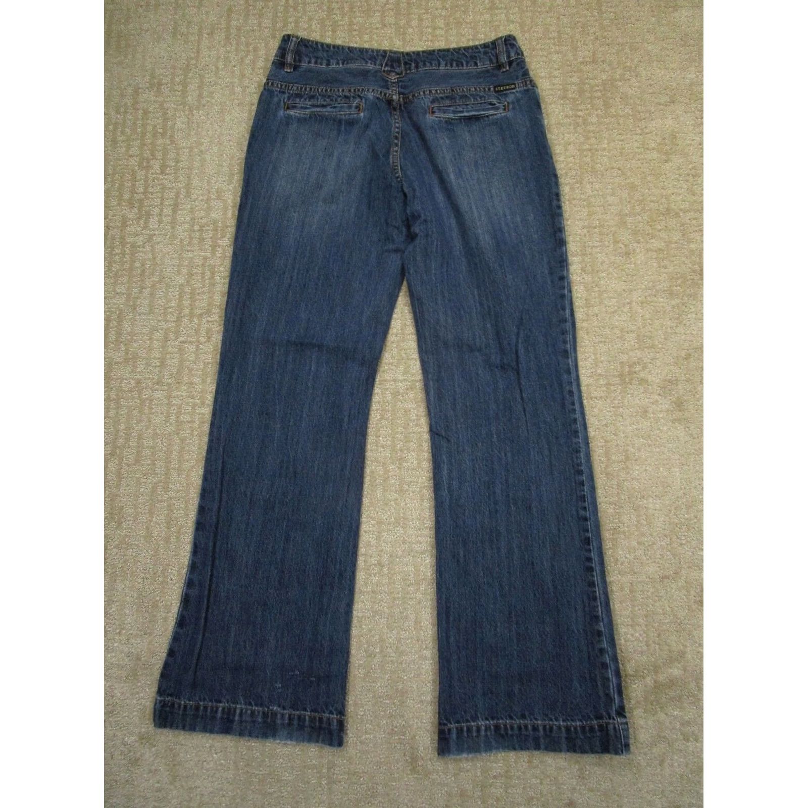 Stetson Stetson Jeans Women 8 Blue Low Rise Bootcut Pants Dark Wash Cowboy Trousers Size 30" / US 8 / IT 44 - 3 Thumbnail