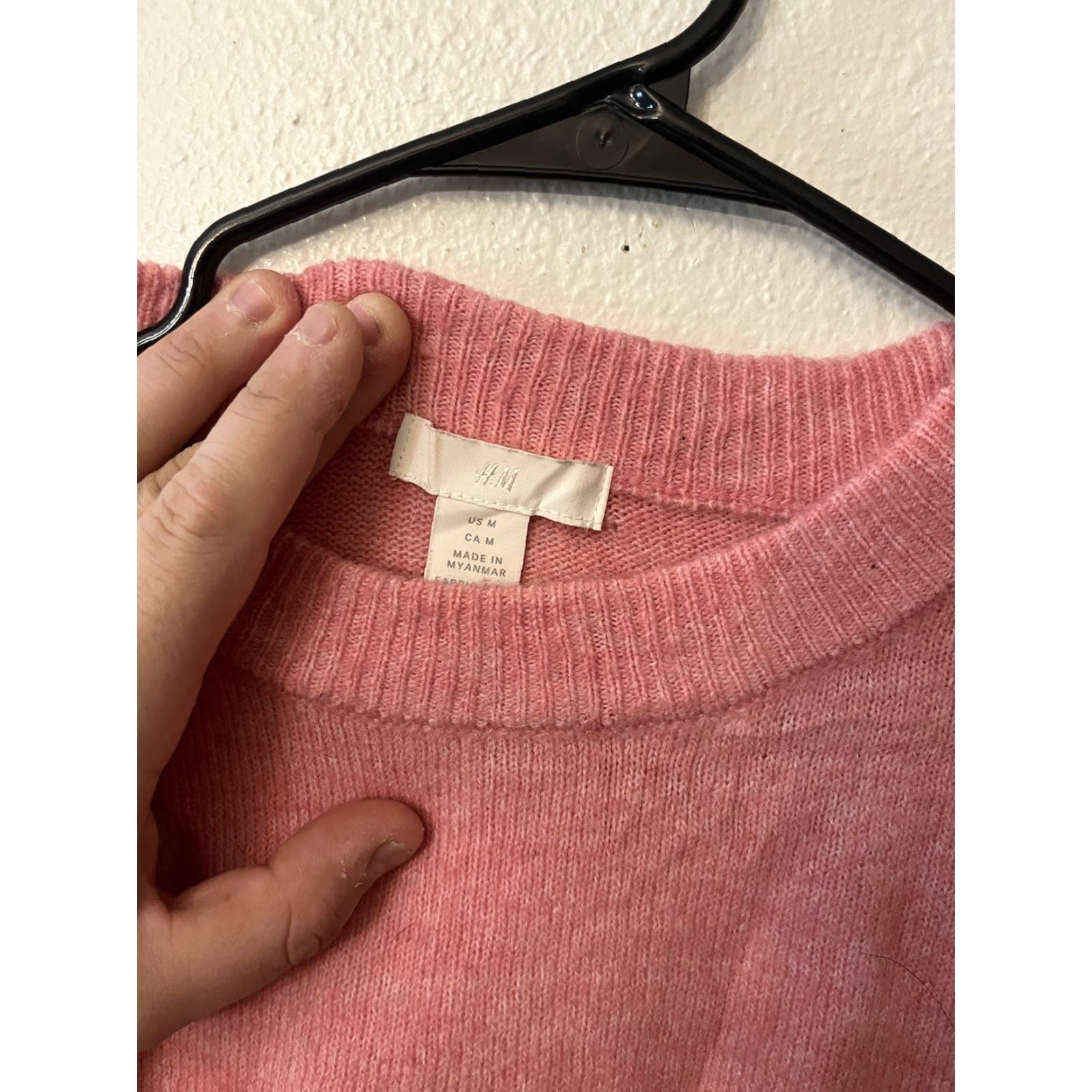 H&M H&M Womens Pullover Sweater Pink Long Sleeve Crew Neck M Acrylic Blend Sweater Womens M Pink Heathered Knit Size M / US 6-8 / IT 42-44 - 3 Thumbnail
