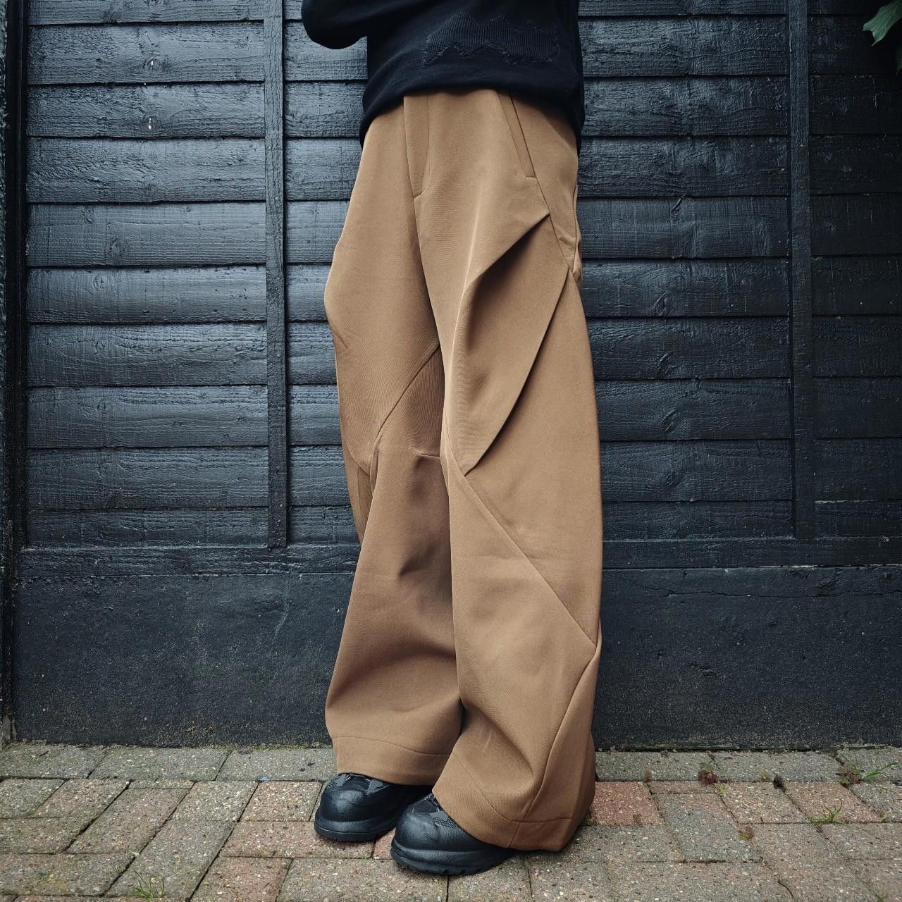 Other Brown Pleated Wide Leg Trousers Size US 31 - 2 Thumbnail