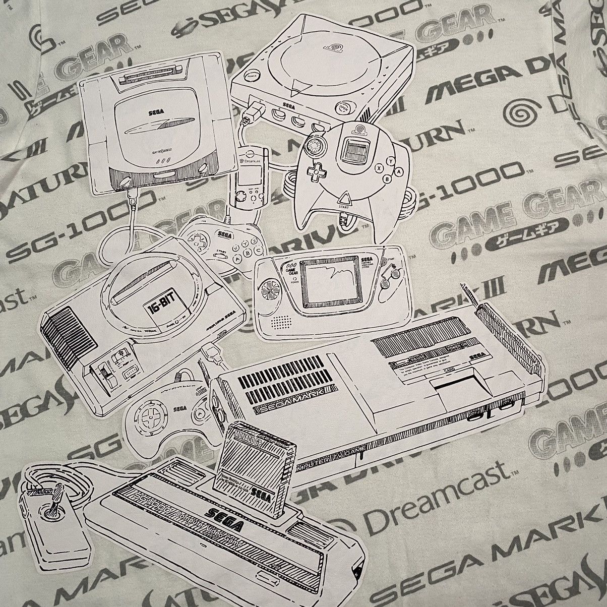 Playstation SEGA VIDEO GAME CONSOLE ALLOVERPRINT T SHIRT Size US L / EU 52-54 / 3 - 6 Thumbnail