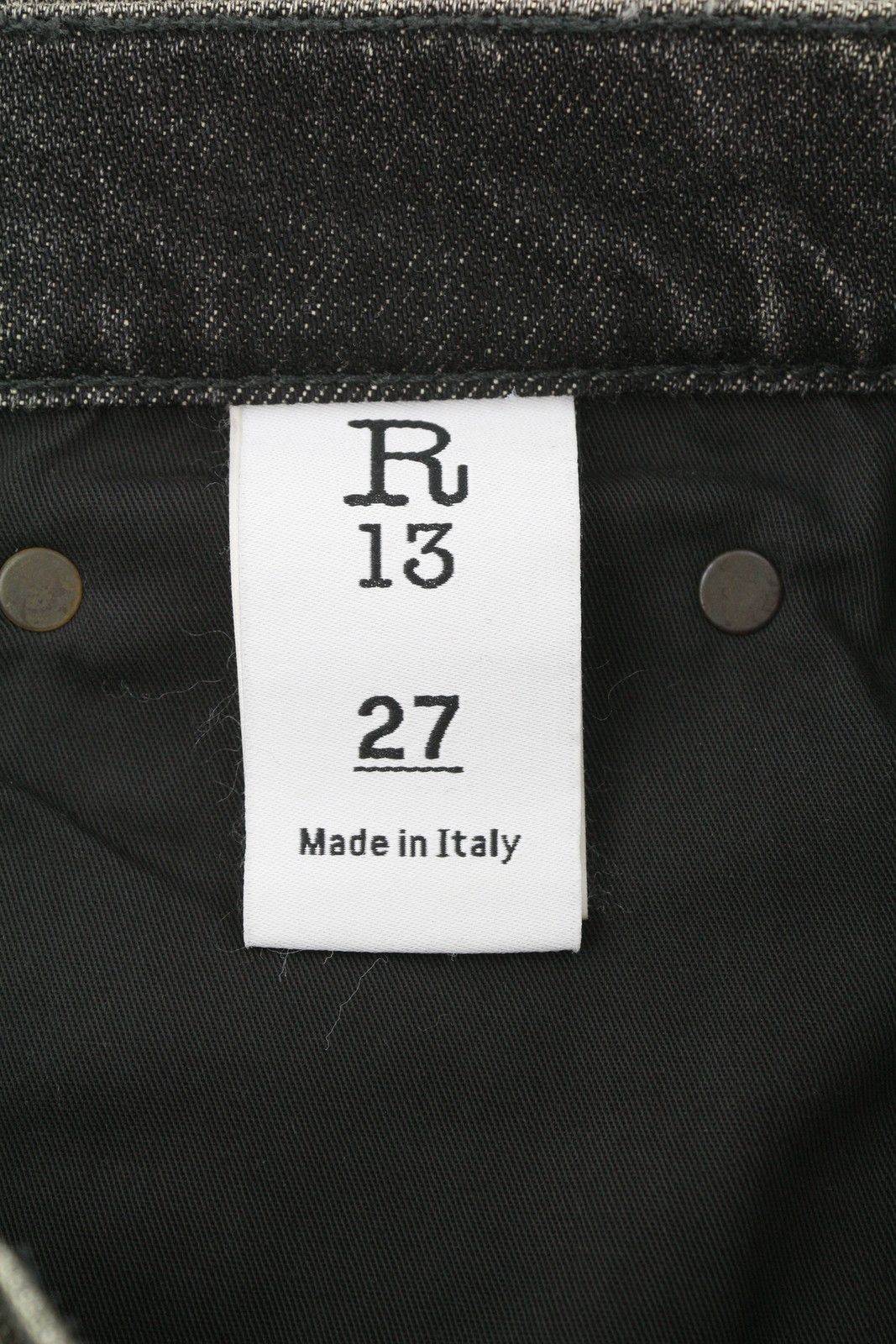 R13 ALICE STRAIGHT LEG 27 Abbey Black Faded Denim Jeans 86204 Size 27" / US 4 / IT 40 - 8 Thumbnail