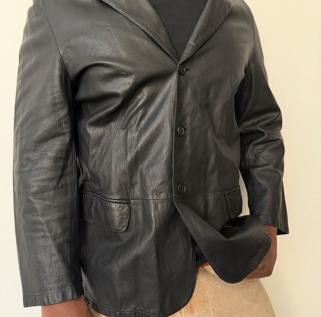 Prada Prada leather black blazer size 52 Size US L / EU 52-54 / 3 - 2 Thumbnail