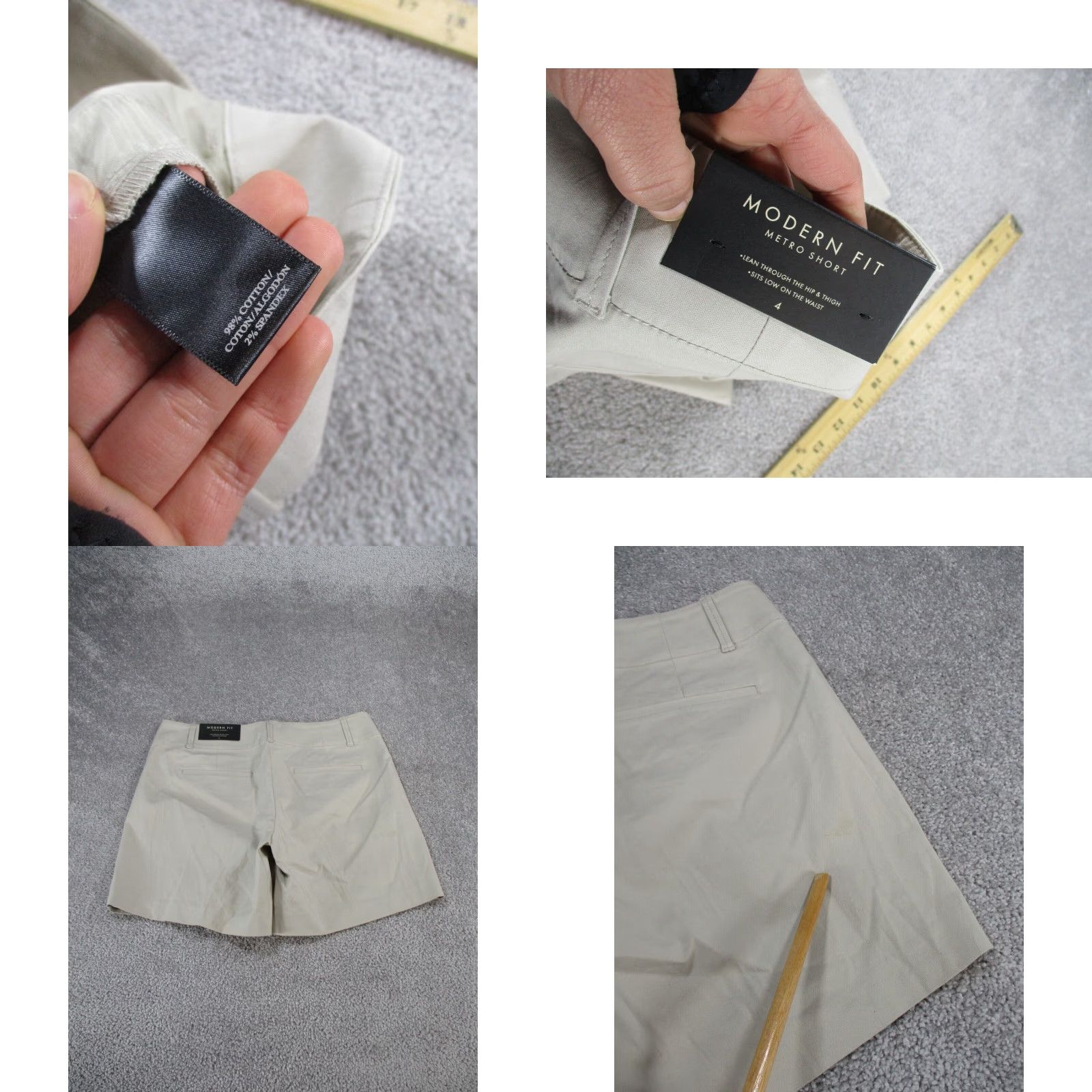 Ann Taylor Ann Taylor Shorts Womens 4 Beige Chino Modern Fit Twill Stain Size 27" / US 4 / IT 40 - 8 Thumbnail