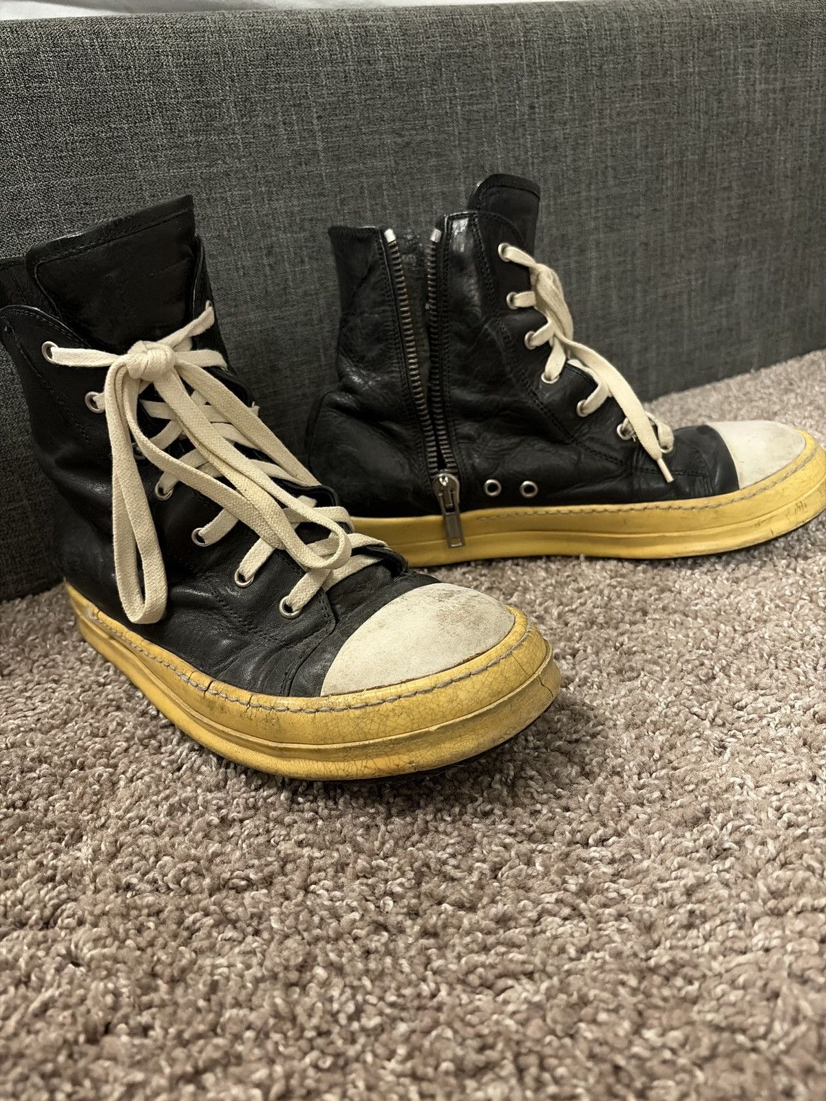 Rick Owens Rick Owens FW 2009 "Crust" Hightop Ramones Size US 9 / EU 42 - 8 Thumbnail