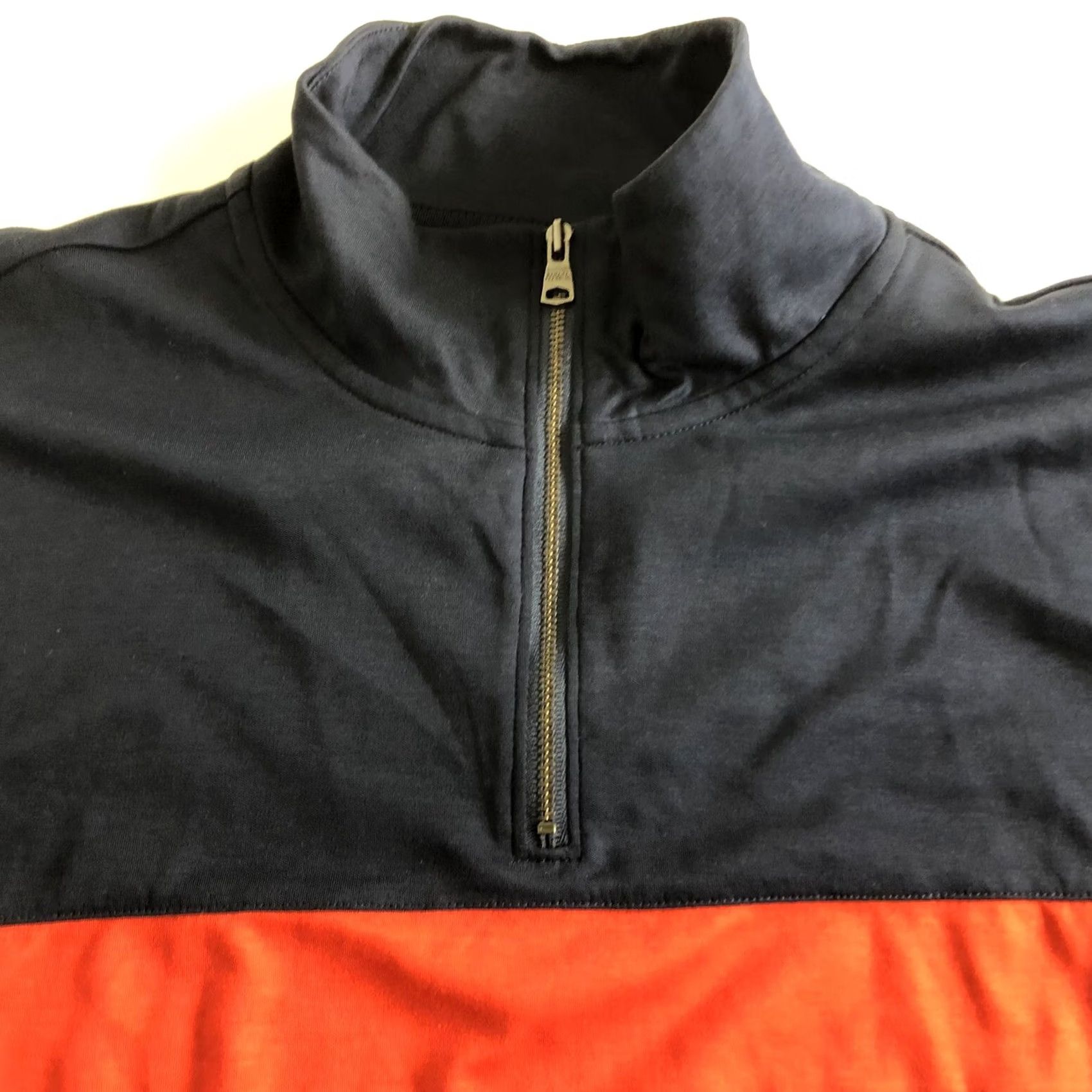 Banana Republic Banana Republic Pullover Shirt Men Large Blue Striped Cotton Mock Neck Zip Quarter ZIP All Seasons Winter Summer Spring Fall Luxury Touch Size US L / EU 52-54 / 3 - 3 Thumbnail