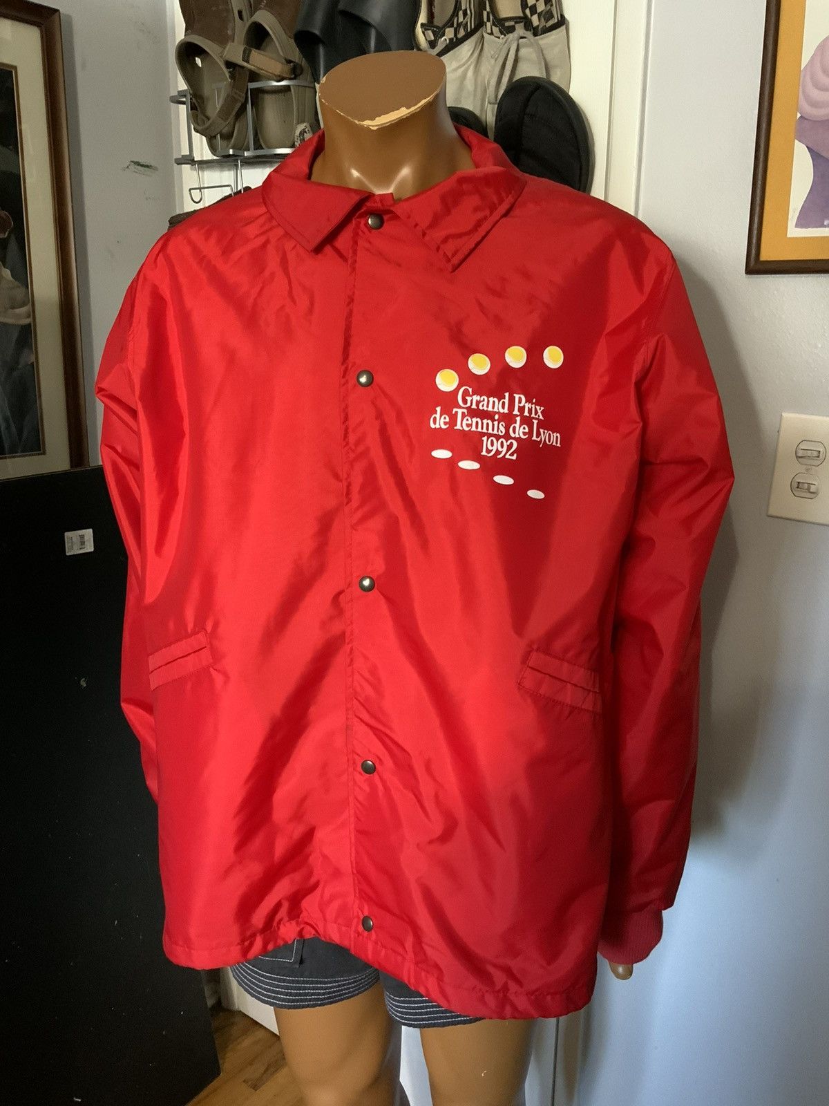 Vintage Vintage 1992 Grand Prix De Tennis De Lyon ATP Open Jacket Size US XL / EU 56 / 4 - 13 Thumbnail