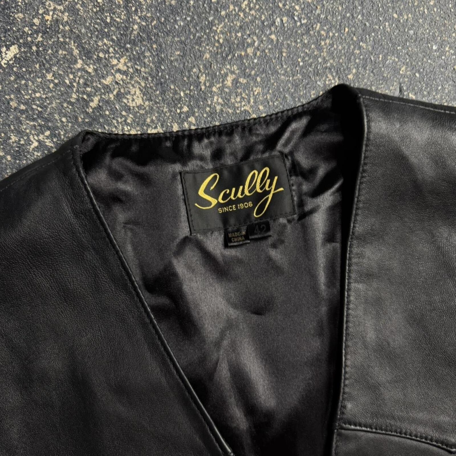 Scully Vintage Scully Black Leather Vest Size US M / EU 48-50 / 2 - 2 Thumbnail