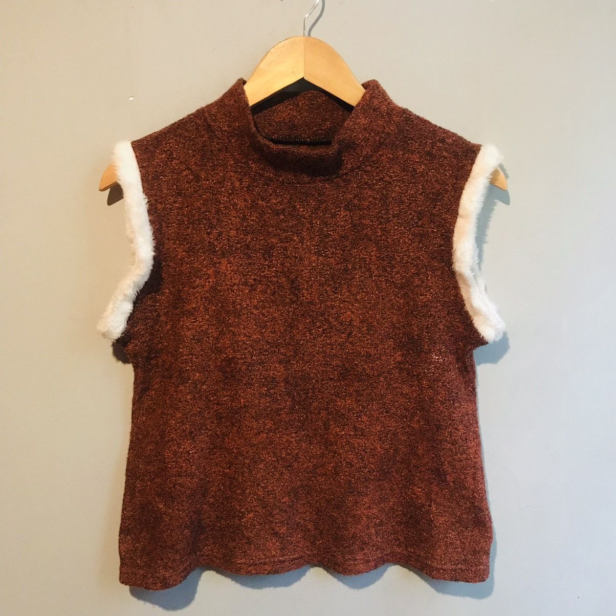 Japanese Brand × Vintage Japanese U-Mock Neck Tank-Top Size M / US 6-8 / IT 42-44 - 3 Thumbnail