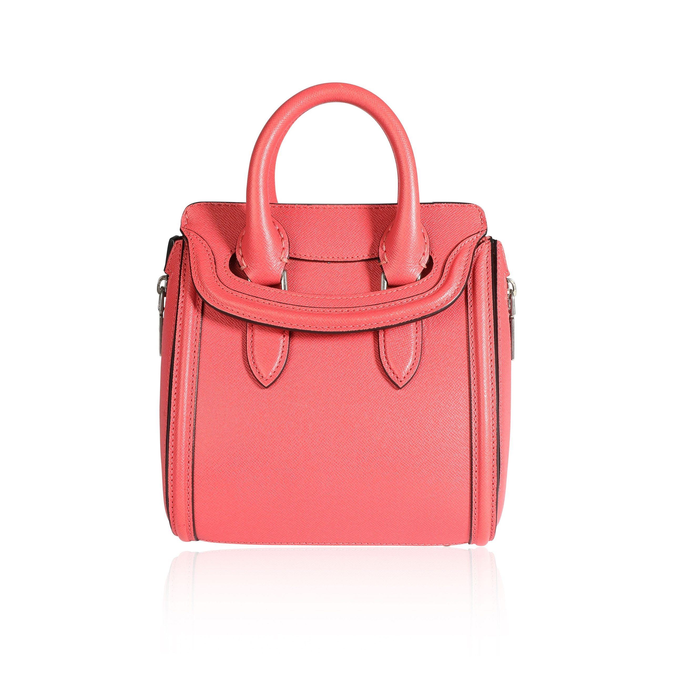 image of Alexander Mcqueen Pink Textured Leather Mini Heroine Bag, Women's