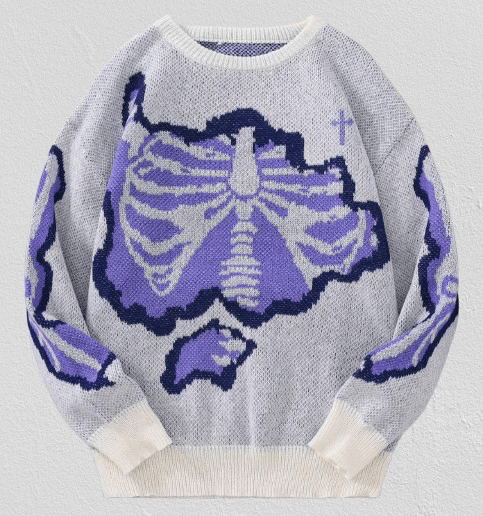 Other Vintage Cross Skeleton Sweater Jacquard Knitted Sweatshirt Size US XL / EU 56 / 4 - 1 Thumbnail